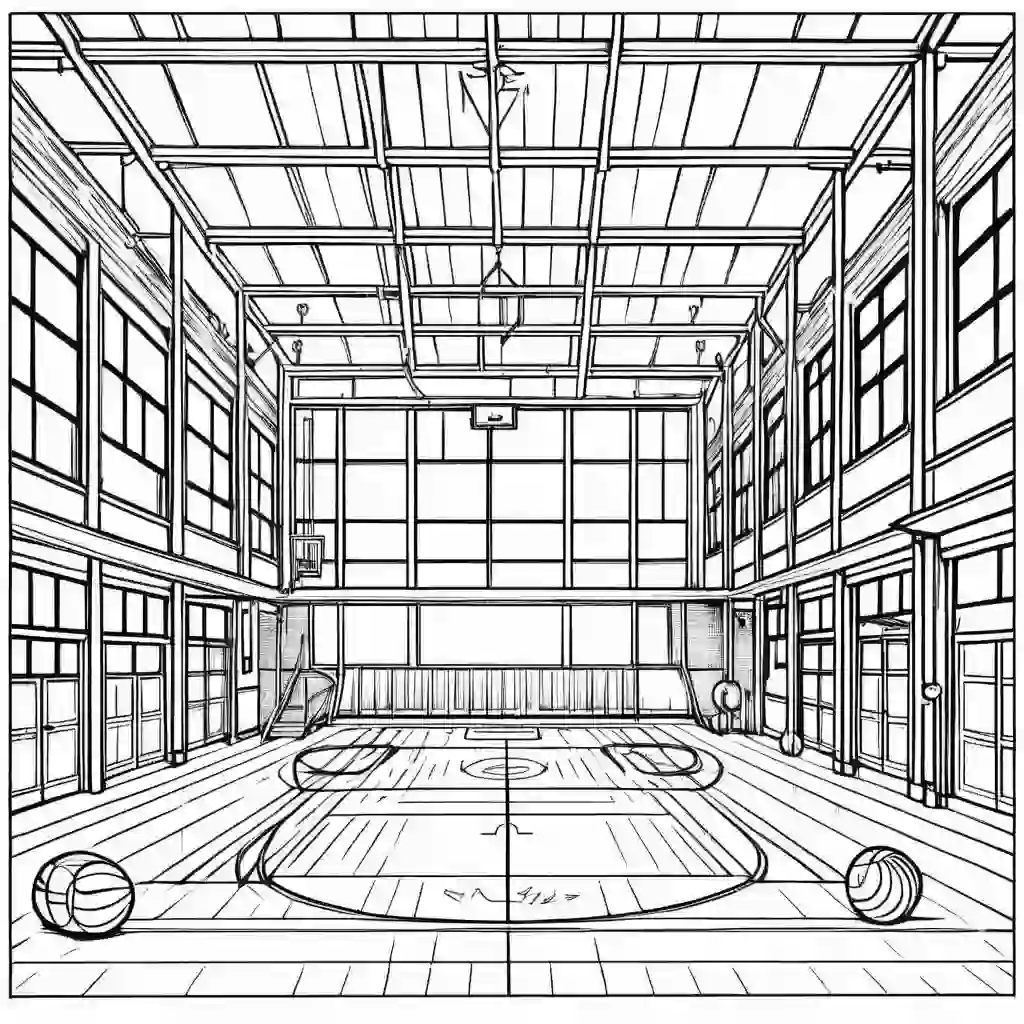 Gymnasiums coloring pages